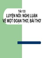 Bài 27. Luyện nói: Nghị luận về một đoạn thơ, bài thơ