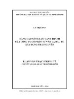 Nâng cao năng lực cạnh tranh của Công ty Cổ phần Tư vấn và Đầu tư Xây dựng Thái Nguyên (LV thạc sĩ)