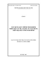 Xây dựng quy trình thẩm định thiết kế các dự án đầu tư xây dựng trên địa bàn tỉnh ninh bình (tt) 