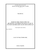 Đánh giá thực trạng công tác bồi thường, giải phóng mặt bằng của dự án xây dựng đại học quốc gia hà nội tại hòa lạc 