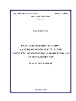 Phân tích tình hình huy động và sử dụng nguồn lực tài chính trong các cơ sở giáo dục đại học công lập ở Việt Nam hiện nay