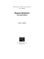 Human relations interpersonal job oriented skills 11th edition dubrin test bank 