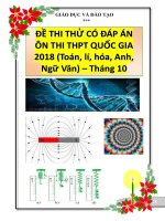 ĐỀ THI THỬ THPT QUỐC GIA NĂM 2018  TOÁN, LÍ, HÓA, ANH, VĂN   CÓ ĐÁP ÁN KÈM THEO