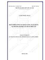 Hoàn thiện công tác quản lý dự án xây dựng tại trường đại học xây dựng miền tây (tt) 