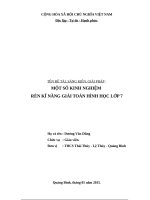 Một số kinh nghiệm rèn kĩ năng giải toán hình học lớp 7 