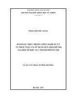 Đánh giá thực trạng công nghệ xử lý và tiềm năng tái sử dụng bùn thải đô thị tại một số khu vực thành phố hà nội 