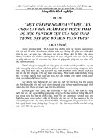 MỘT số KINH NGHIỆM về VIỆC đặt câu hỏi môn TOÁN 