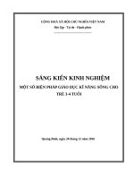 Một số biện pháp giáo dục kỹ năng sống cho trẻ 3 4 tuổi  