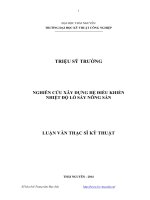 Nghiên cứu xây dựng hệ điều khiển nhiệt độ lò sấy nông sản