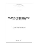 Quan hệ kinh tế giữa trung quốc đại lục và đài loan từ cuối thập kỷ 1980 đến nay và tác động đến việt nam 