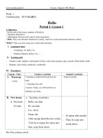 Giáo án tiêng anh  lớp 2 HK1 năm học 2015 2016 