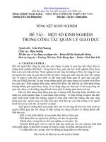 SKKN Một số kinh nghiệm trong công tác quản lý giáo dục