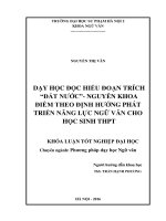 Dạy học đọc hiểu đoạn trích đất nước – nguyễn khoa điềm theo định hướng phát triển năng lực ngữ văn cho học sinh THPT (2016) 