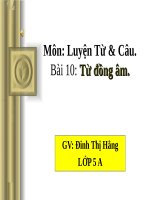 Tuần 5. Từ đồng âm