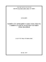 Nghiên cứu sinh khối và khả năng tích tụ carbon của rừng ngập mặn ven biển tỉnh thái bình 