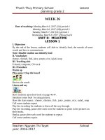 Giáo án TA lớp 2 tuần 26 