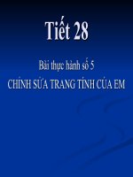 Bài thực hành 5. Chỉnh sửa trang tính của em