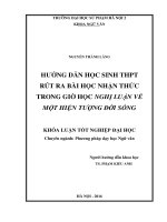 Hướng dẫn học sinh THPT rút ra bài học nhận thức trong giờ học nghị luận về một hiện tượng đời sống (2016) 