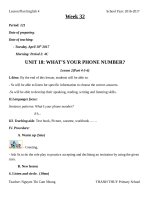 Giáo án TA lớp 4 tuần 32 