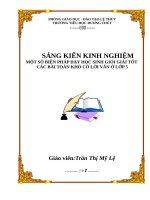 MỘT số BIỆN PHÁP dạy học SINH GIỎI GIẢI tốt các bài TOÁN KHÓ có lời văn ở lớp 5 