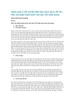 SKKN LOẠI c cấp HUYỆN năm học 2014 2015  đề tài  một vài BIỆN PHÁP GIÚP TRẺ học tốt môn GDAN 