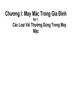 Bài 1. Các loại vải thường dùng trong may mặc