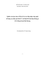 Nghiên cứu lựa chọn chế độ cắt và các biện pháp công nghệ để nâng cao hiệu quả kinh tế  kỹ thuật khi mài thép không gỉ 3X13 bằng đá mài Hải Dương (LV thạc sĩ)