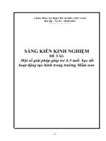 Một số giải pháp giúp trẻ 4 5 tuổi  học tốt hoạt động tạo hình trong trường mầm non 