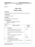 Giáo án  tiếng anh  lớp 1 HK1 năm học 2015 2016 