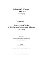 How the world works a brief survey of international relations 1st edition bova test bank 