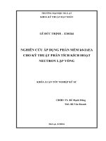 NGHIÊN CỨU ÁP DỤNG PHẦN MỀM k0-IAEA CHO KỸ THUẬT PHÂN TÍCH KÍCH HOẠT NEUTRON LẶP VÒNG