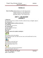 Giáo án TA lớp 2 tuần 25 