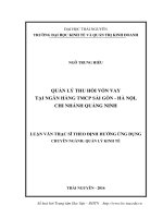 Quản lý thu hồi vốn vay tại Ngân hàng Thương mại Cổ phần Sài Gòn  Hà Nội chi nhánh Quảng Ninh (LV thạc sĩ)