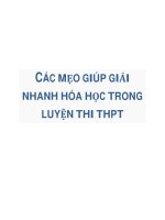 Các mẹo giúp giải nhanh hóa học  nguyễn đình độ 