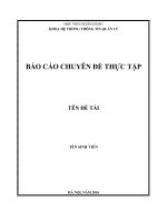 Báo cáo chuyên đề thực tập