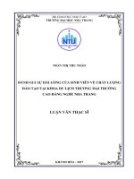 Đánh giá sự hài lòng của sinh viên về chất lượng đào tạo tại khoa du lịch thương mại trường cao đẳng nghề nha trang 