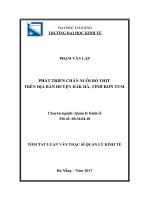 Phát triển chăn nuôi bò thịt trên địa bàn huyện đăk hà, tỉnh kon tum (tt) 