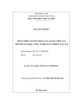 Phát triển nguồn nhân lực giảng viên tại trường đại học công nghệ giao thông vận tải 
