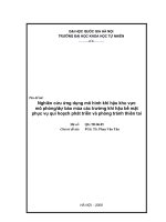 Nghiên cứu ứng dụng mô hình khí hậu khu vực mô phỏng/dự báo mùa các trường khí hậu bề mặt phục vụ qui hoạch phát triển và phòng tránh thiên tai