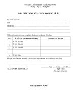 Hồ sơ bảo vệ đề án tốt nghiệp Cao cấp lý luận Chính trị