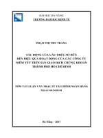 Tác động của cấu trúc sở hữu đến hiệu quả hoạt động của các công ty niêm yết trên sàn giao dịch chứng khoán thành phố hồ chí minh (tt) 