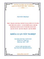 Thực trạng giáo dục hành vi giao tiếp có văn hóa cho trẻ mẫu giáo 5 – 6 tuổi thông qua chế độ sinh hoạt hàng ngày ở trường mầm non quảng xuân, quảng trạch, quảng bình 