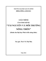 Giáo trình tài nguyên và môi trường nông thôn 