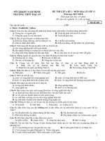 ĐỀ KIỂM TRA 1 TIẾT  KÌ I- 2017