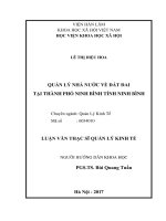 Quản lý nhà nước về đất đai tại thành phố ninh bình, tỉnh ninh bình 