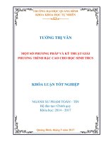 Một số phương pháp và kỹ thuật giải phương trình bậc cao cho học sinh THCS 