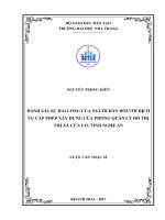 Đánh giá sự hài lòng của người dân đối với dịch vụ cấp phép xây dựng của phòng quản lý đô thị thị xã cửa lò, tỉnh nghệ an 