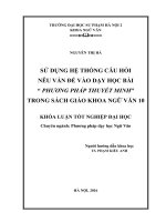 Sử dụng hệ thống câu hỏi nêu vấn đề vào dạy học bài “phương pháp thuyết minh” trong sách giáo khoa ngữ văn 10 (2016) 