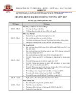 Thông báo mời họp Đại hội đồng cổ đông thường niên năm 2017 4 chuong trinh hop