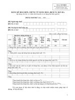 Bảng kê hóa đơn chứng từ hàng hóa dịch vụ bán ra mẫu 03 THKH